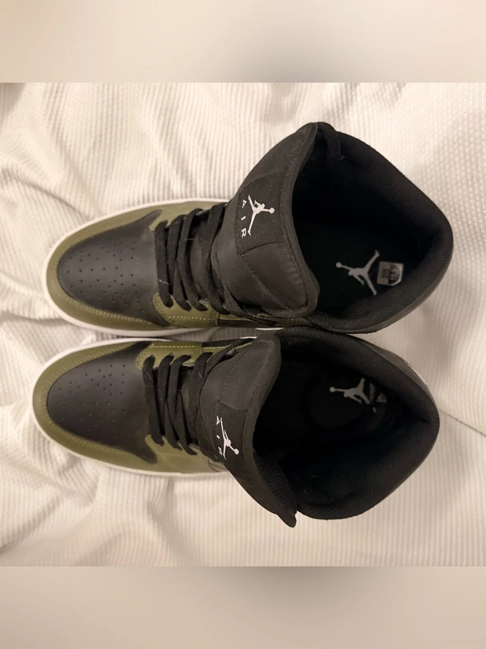 Nike Air Jordan 1 Mid Men’s Sneakers - Olive Green/Black/White
